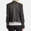 Womens Motorcycle Style Black Cafe RacerLeather Jacket image
