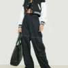 Women's Black & White Wool Varsity Jacket full view