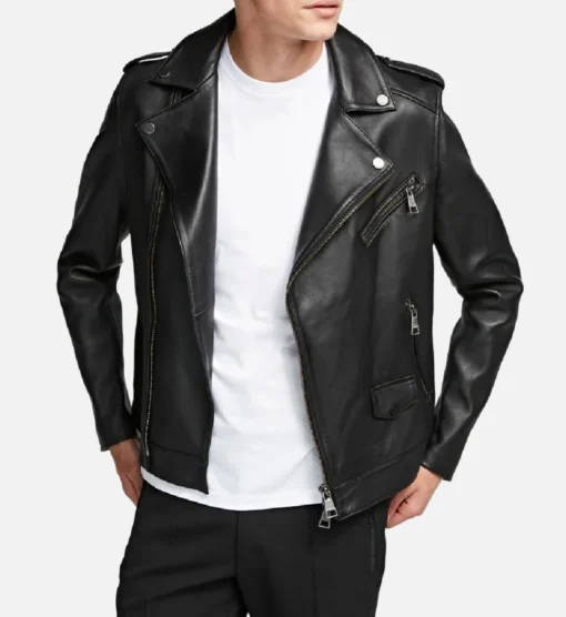 Men's Black Motorcycle Jacket