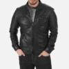 Men’s Black Leather Biker Jacket