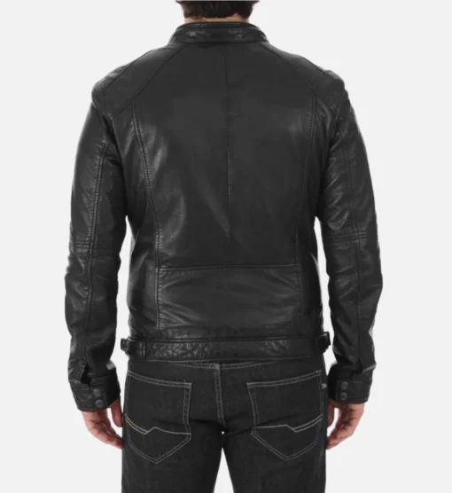 Men’s Black Leather Biker Jacket