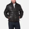 Mens Black Leather western Jacket image