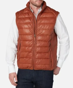 Men’s Western Brown Puffer Vest