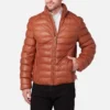 Mens Westren Leather Puffer Jacket 1 image