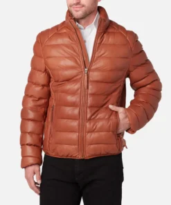 Men's Western Brown Puffer Jacket