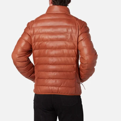 Men's Western Brown Puffer Jacket - Image 2